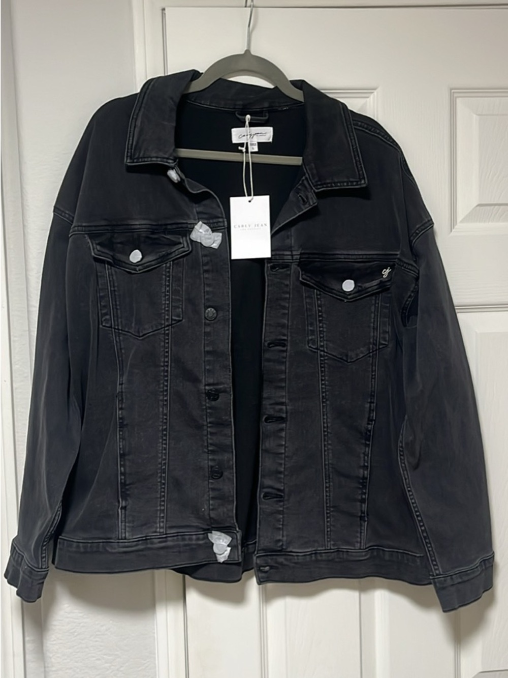 Carly Jean Los Angeles Black Jean Jacket Classic Style
